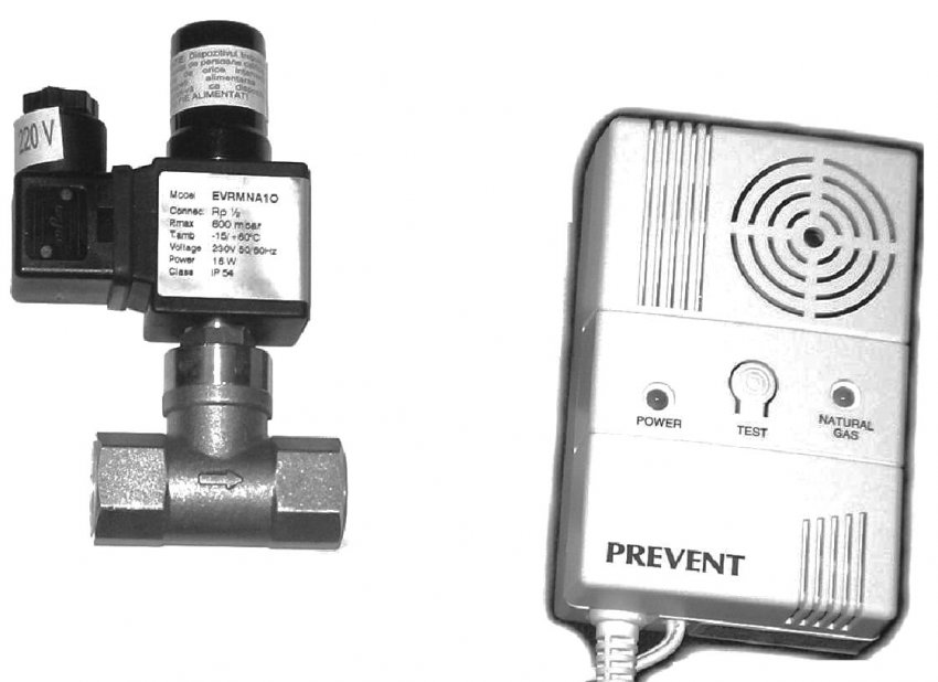 DETECTOR GAZE CU ELECTROVALVA DE INCHIDERE
